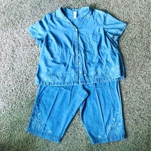 Fashion Bug denim outfit w Capri pants